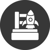 Rocket Launch Glyph Inverted Icon vector