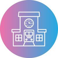 Train Station Line Gradient Circle Icon vector