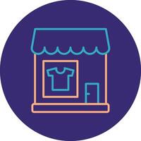 Clothing Shop Line Two Color Circle Icon vector