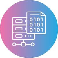 Binary Code Line Gradient Circle Icon vector