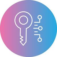 Digital Key Line Gradient Circle Icon vector