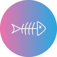Fish Skeleton Line Gradient Circle Icon vector