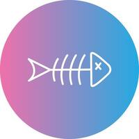 Fish Skeleton Line Gradient Circle Icon vector