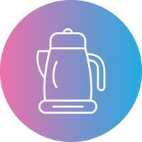 Kettle Line Gradient Circle Icon vector