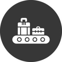 Conveyor Glyph Inverted Icon vector