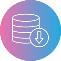 Database Download Line Gradient Circle Icon vector