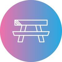 Picnic Table Line Gradient Circle Icon vector