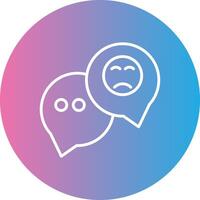 Speech Bubble Line Gradient Circle Icon vector