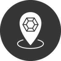 Location Glyph Inverted Icon vector