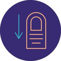 Tap Down Line Two Color Circle Icon vector
