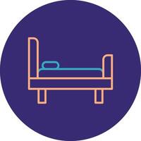 Bed Line Two Color Circle Icon vector