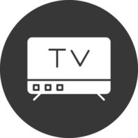 Tv Glyph Inverted Icon vector