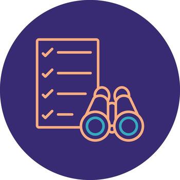 Scope Line Two Color Circle Icon vector