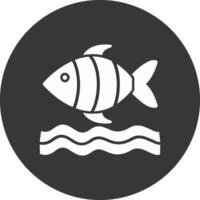 Sea Life Glyph Inverted Icon vector