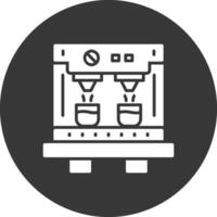 Coffee Machine Glyph Inverted Icon vector