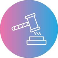 Gavel Line Gradient Circle Icon vector