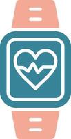 Heart Rate Monitor Glyph Two Color Icon vector