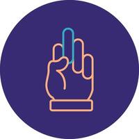 Fingers Line Two Color Circle Icon vector