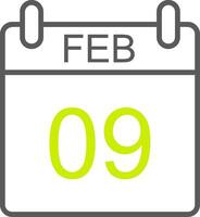 February Line Two Color Icon vector