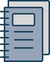 Notebook Line Filled Grey Icon vector