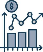 Profit Report Line Filled Grey Icon vector