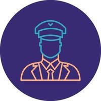 Pilot Line Two Color Circle Icon vector