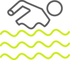 Swimming Line Two Color Icon vector