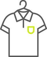 línea de camisa icono de dos colores vector