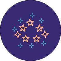 Stars Line Two Color Circle Icon vector