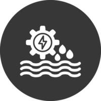 Hydro Power Glyph Inverted Icon vector