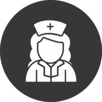 Nursing Glyph Inverted Icon vector