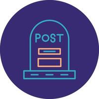 Post Line Two Color Circle Icon vector