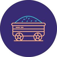 Mine Cart Line Two Color Circle Icon vector