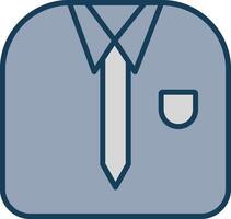 Working Suit Line Filled Grey Icon vector