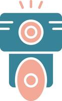 Camera Flash Glyph Two Color Icon vector