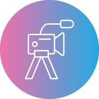 Camera Line Gradient Circle Icon vector