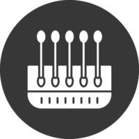 Cotton Buds Glyph Inverted Icon vector