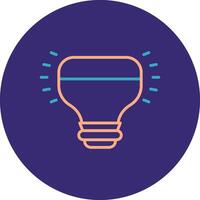 Light Bulb Line Two Color Circle Icon vector