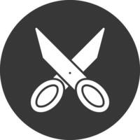 Scissors Glyph Inverted Icon vector