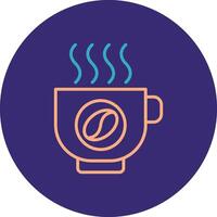 Coffee Line Two Color Circle Icon vector
