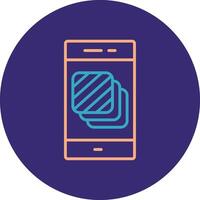 Layers Line Two Color Circle Icon vector