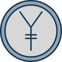 Yen Line Filled Grey Icon vector