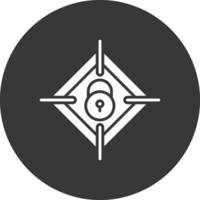 Target Secure Glyph Inverted Icon vector