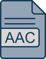 AAC File Format Line Filled Grey Icon vector