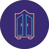 Wardrobe Line Two Color Circle Icon vector