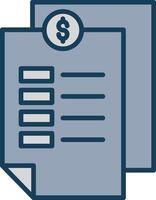 Invoice Line Filled Grey Icon vector