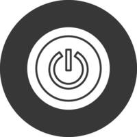 Power Button Glyph Inverted Icon vector