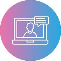 OnLine Gradient Circle chat Line Gradient Circle Icon vector