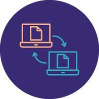 Data Sharing Line Two Color Circle Icon vector