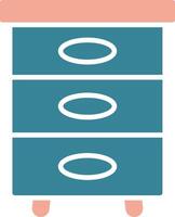 Filling Cabinet Glyph Two Color Icon vector